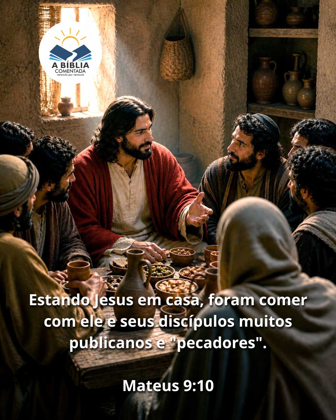 🍽️ MATEUS 9:10 — À MESA COM OS EXCLUÍDOS
"Estando Jesus em c